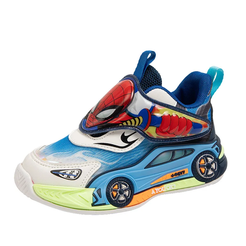 Chaussures Marvel pour enfants, baskets Spiderman à lumières LED, à la mode, respirantes, antidérapantes, pour garçons, taille 26