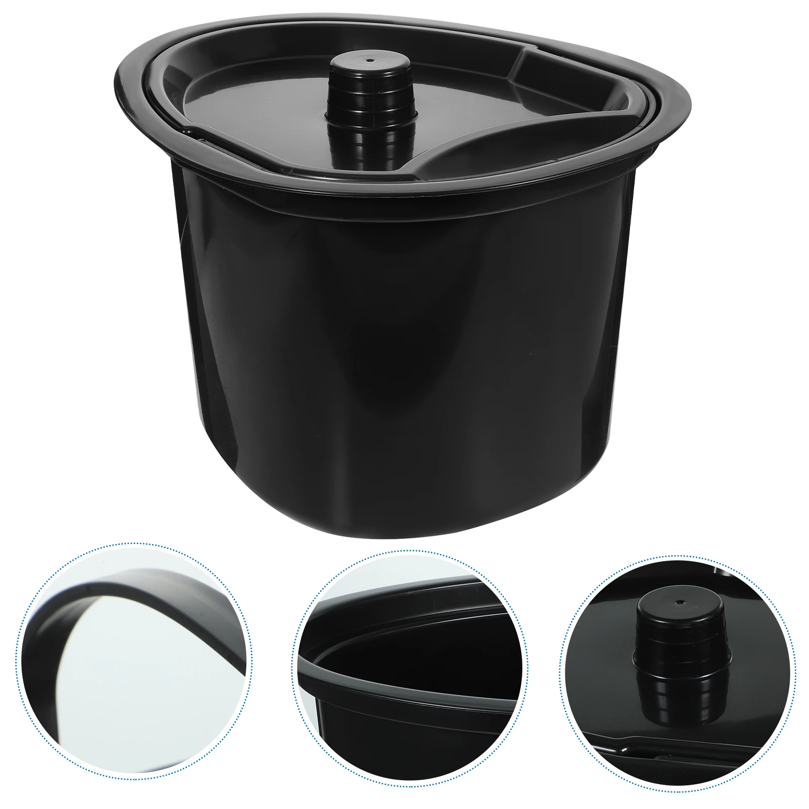 

Potty Bucket Bed Pans Chamber for Women with Cover Plastic Spittoon Urine Portable Urinal Kids Black Adult and