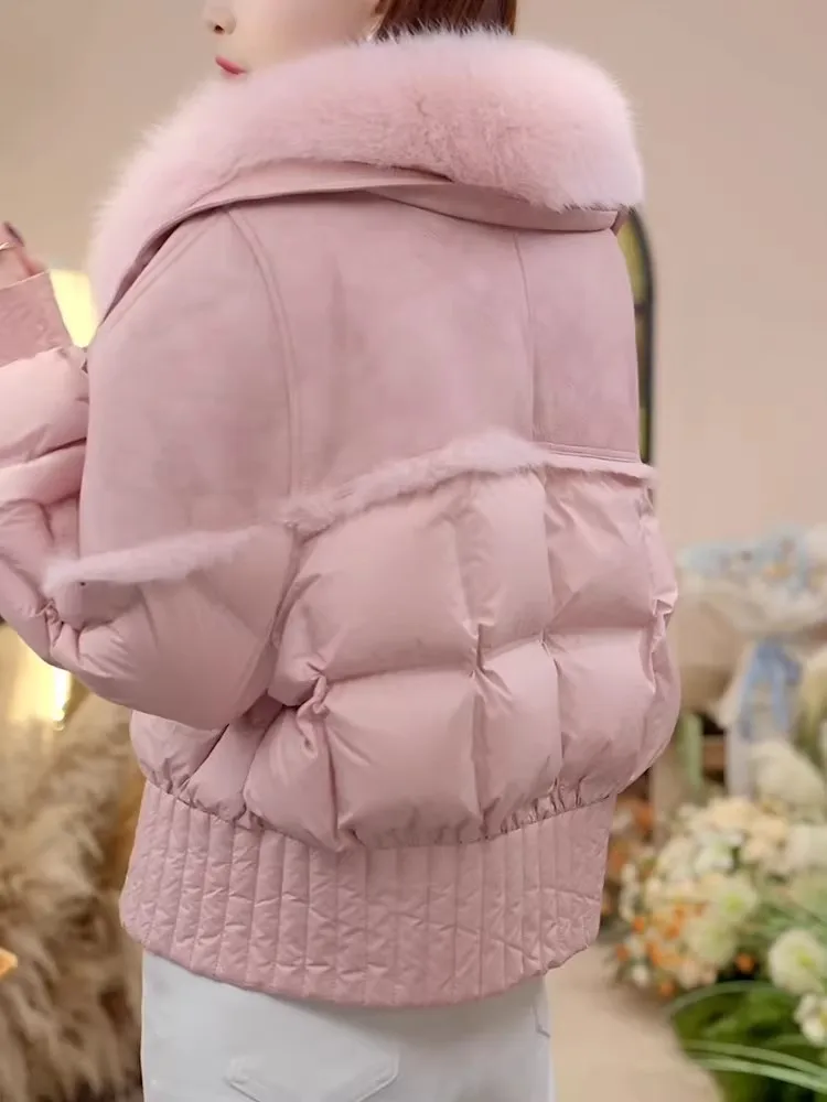 Thickened Short down Cotton Jacket Women's Winter Coat Unique Beautiful Bread Style Outerwear Korean Loose Fit Polyester Fiber