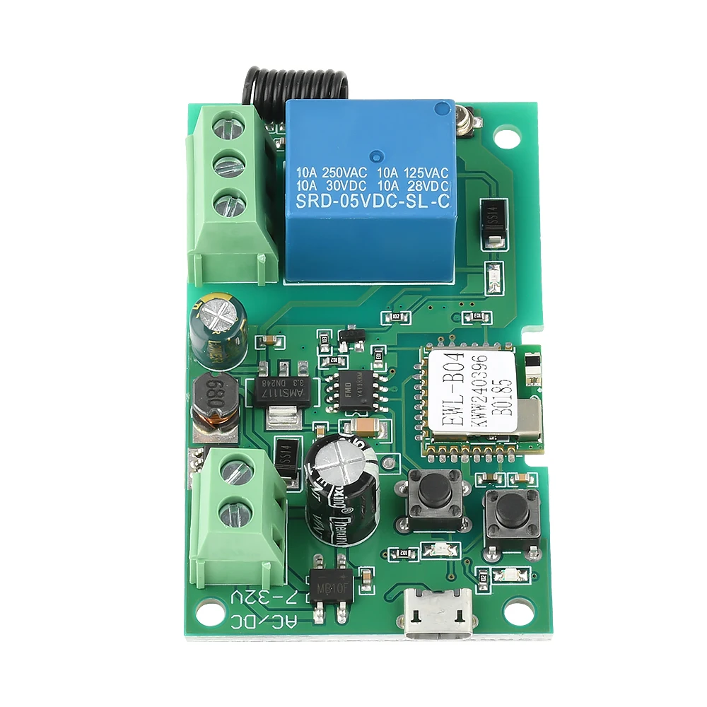 eWeLink WiFi-Relaismodul 1CH Momentan Selbstverriegelnd 433MHz RF-Fernbedienung Smart Switch DC 5V/7-32V 2200W 10A für Garagentor – Detail 3