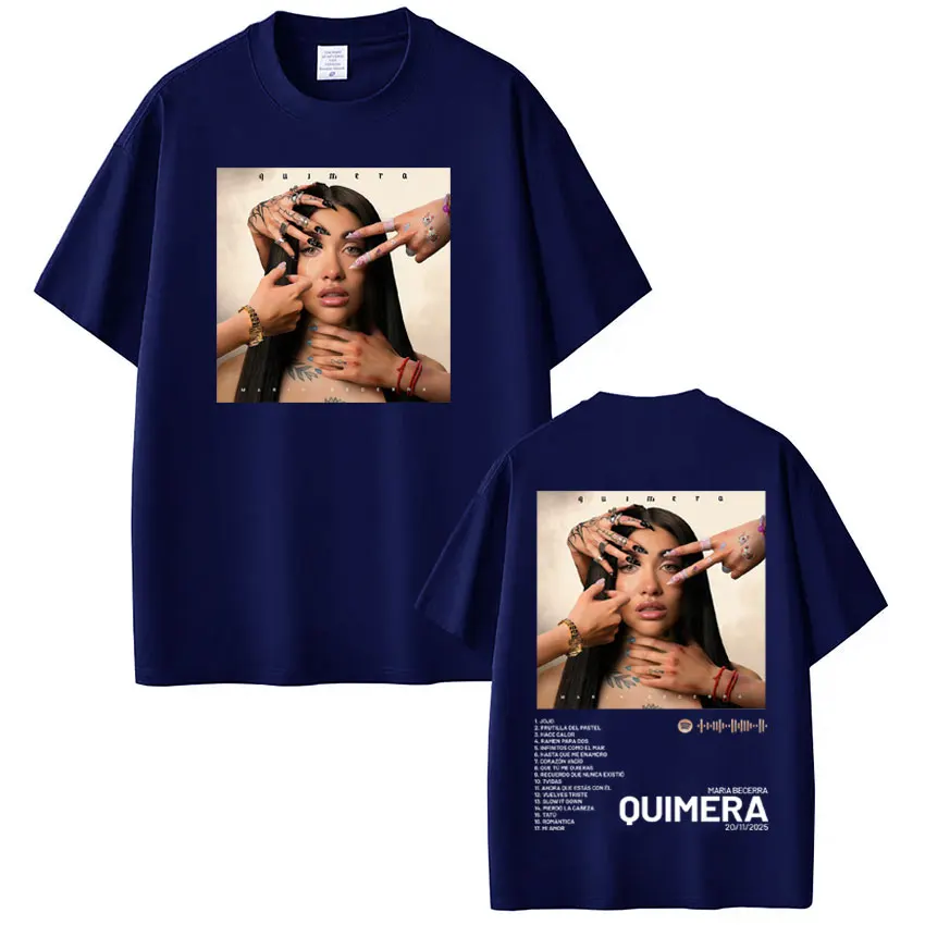 المغني ماريا بيسيرا ريميرا Quimera ألبوم تي شيرت الرجال النساء الجمالية تي شيرت قصيرة الأكمام عادية القطن خمر تي شيرت #5