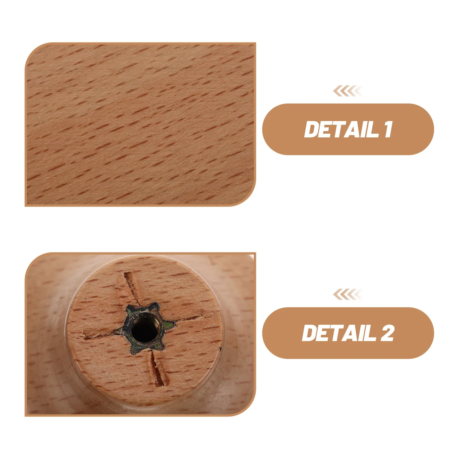 4Pcs Round Wood Drawer Pulls Solid Wood Cabinet Knobs Rustic Natural Finish Single Hole Handle for Dresser Wardrobe Kitchen