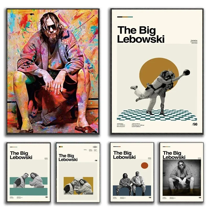 Gift Minimalist The Big Lebowski Movie Toilet Bathroom Poster Prints Canvas Painting Wall Art Picture Living Room Home Decor