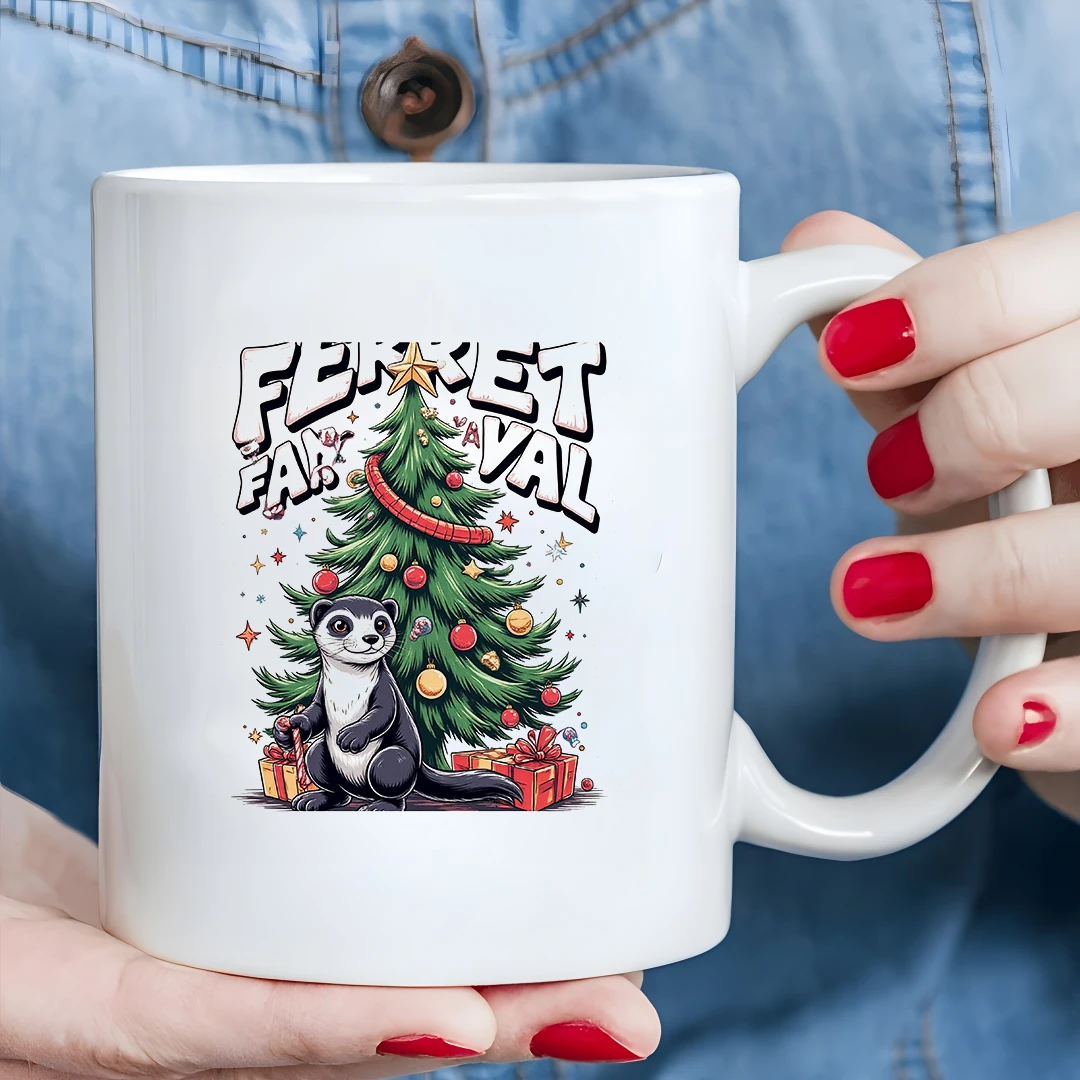 Taza de árbol de Navidad de dibujos animados de 11oz + regalo de Navidad taza para niños taza de café creativa para oficina familiar regalo personalizado de Navidad