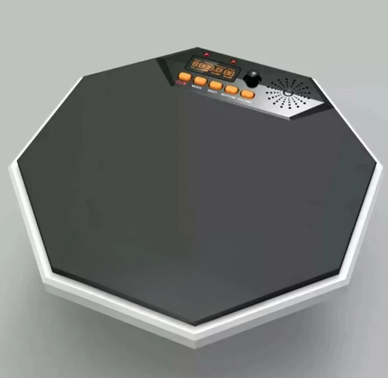 Portable Beat Counting Tap Tempo Digital Electric 12-Inch Metronome Practice Drum Pad
