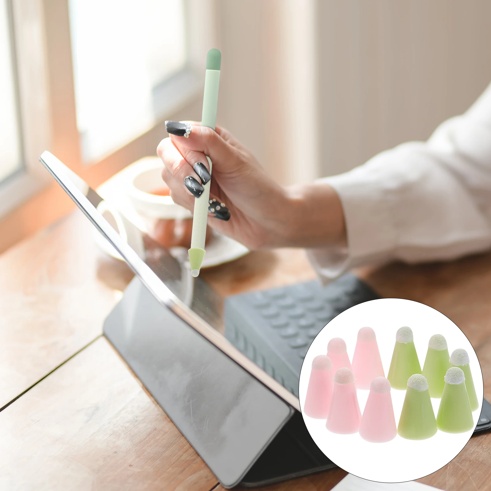 10Pcs Touch Pen Protective Sleeve Refreshing Color Anti Scratch Nib Cover for Tablets Capacitive Stylus Tip Cover