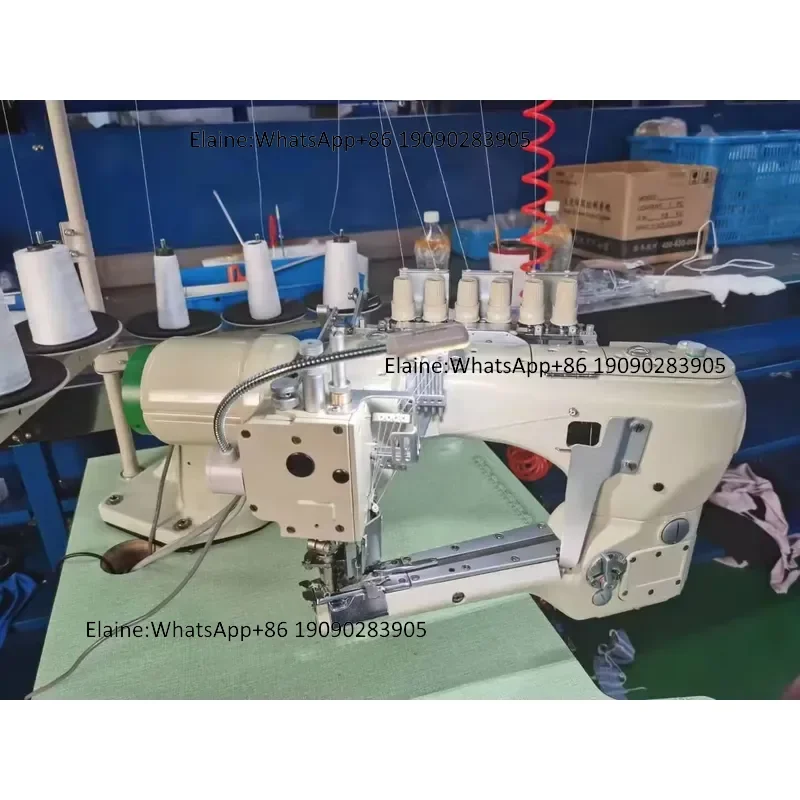 QK-0406 Garment Industrial Machinery Pneumatic 4 6 Threads Seam Sewing Machine for Yoga Wear Baby Clothes