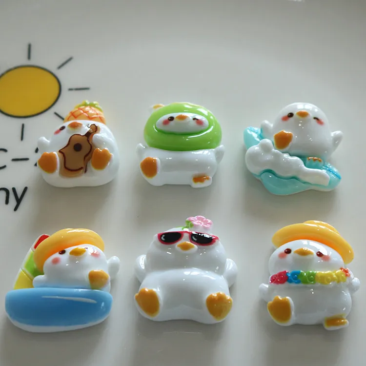 5pcs miniso series chick cartoon resin flatback cabochons diy crafts materials jewelry making charms