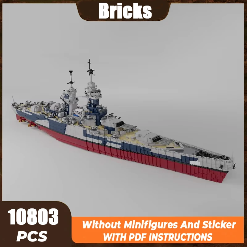Moc Building Bricks Military Battleship Marine Corps 1:200 Scale Model Modular Blocks Gifts Toys