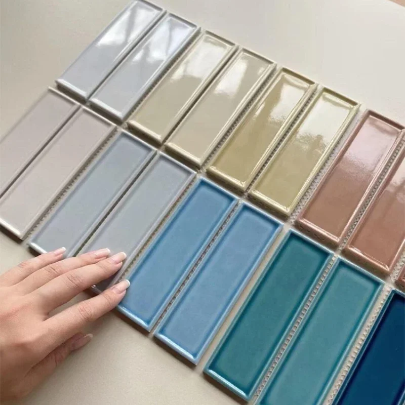 Concave strips, bathroom bathroom bathroom tiles, kitchen minimalist square French wall tiles