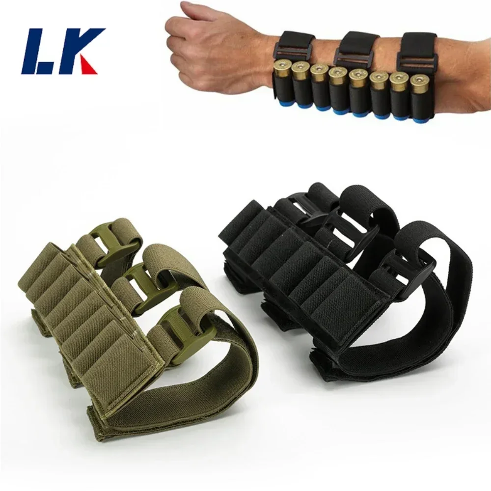  Tactical 8 Rounds Cartridge Rifle Buttstock Ammo Shell Carrier 12/20 Gauge Shotshell Holder Arm Pouch Hunting Mag Bag