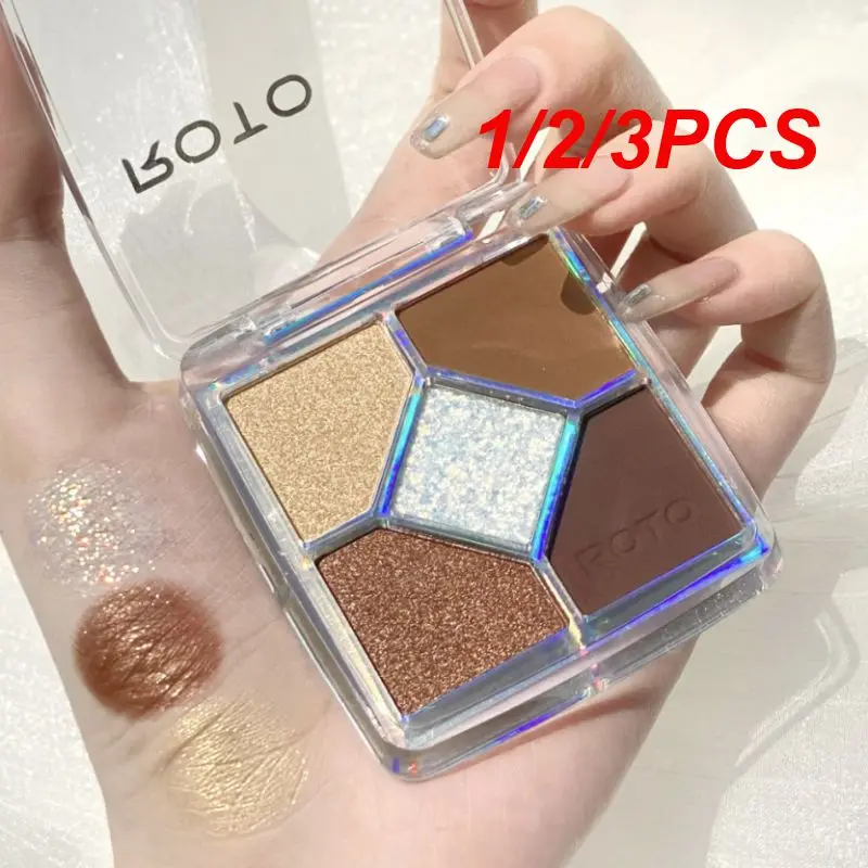 1/2/3PCS Five-color Sequined Eyeshadow Mini Universal Five-square Grid Modified Matte Glitter Eyeshadow Palette Cosmetics TSLM1