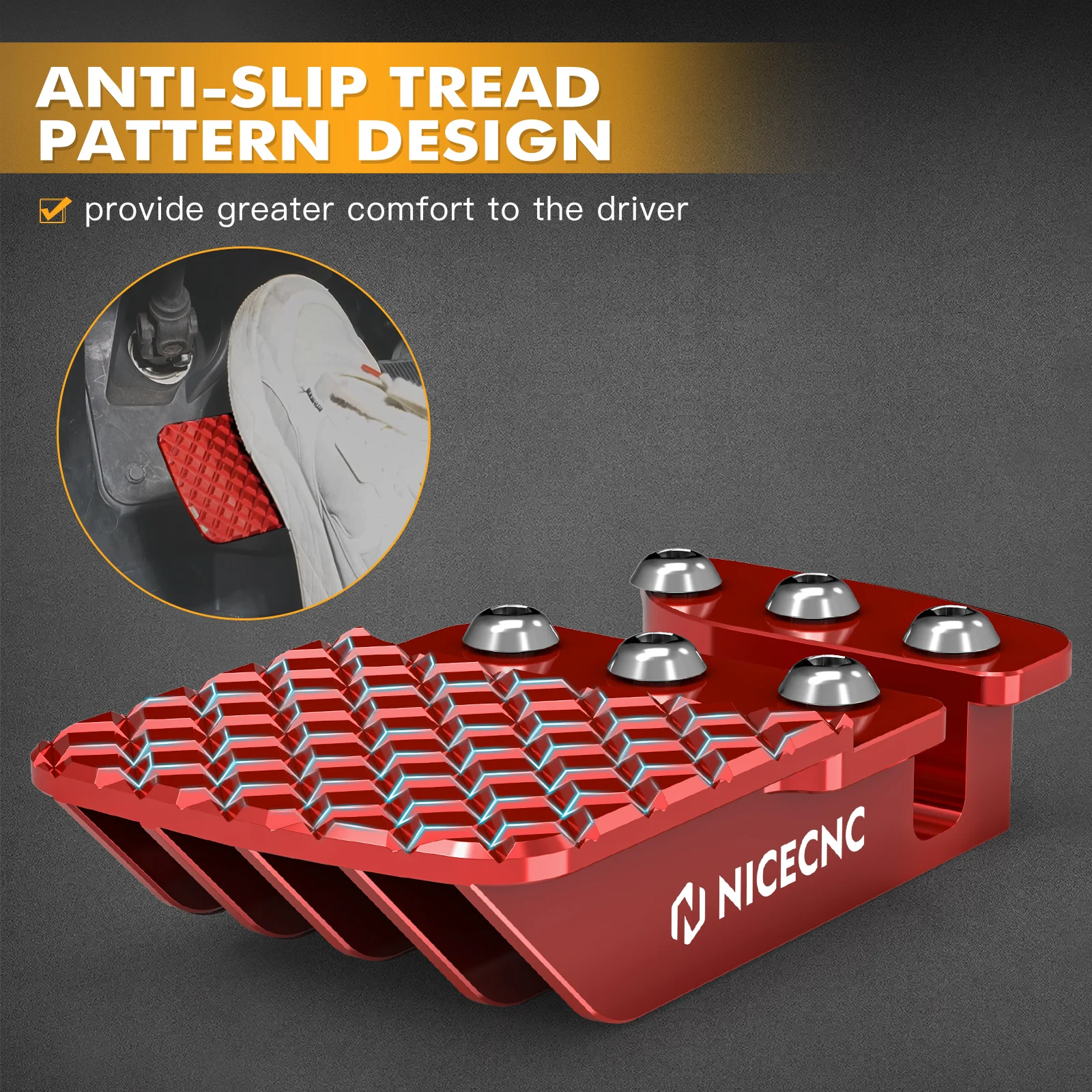 NICECNC UTV Brake Pedal Extender For Can Am Maverick X3 2017-2021 X3 Max R RR X3 R RR 2018-2023 Aluminum Replace 705601453