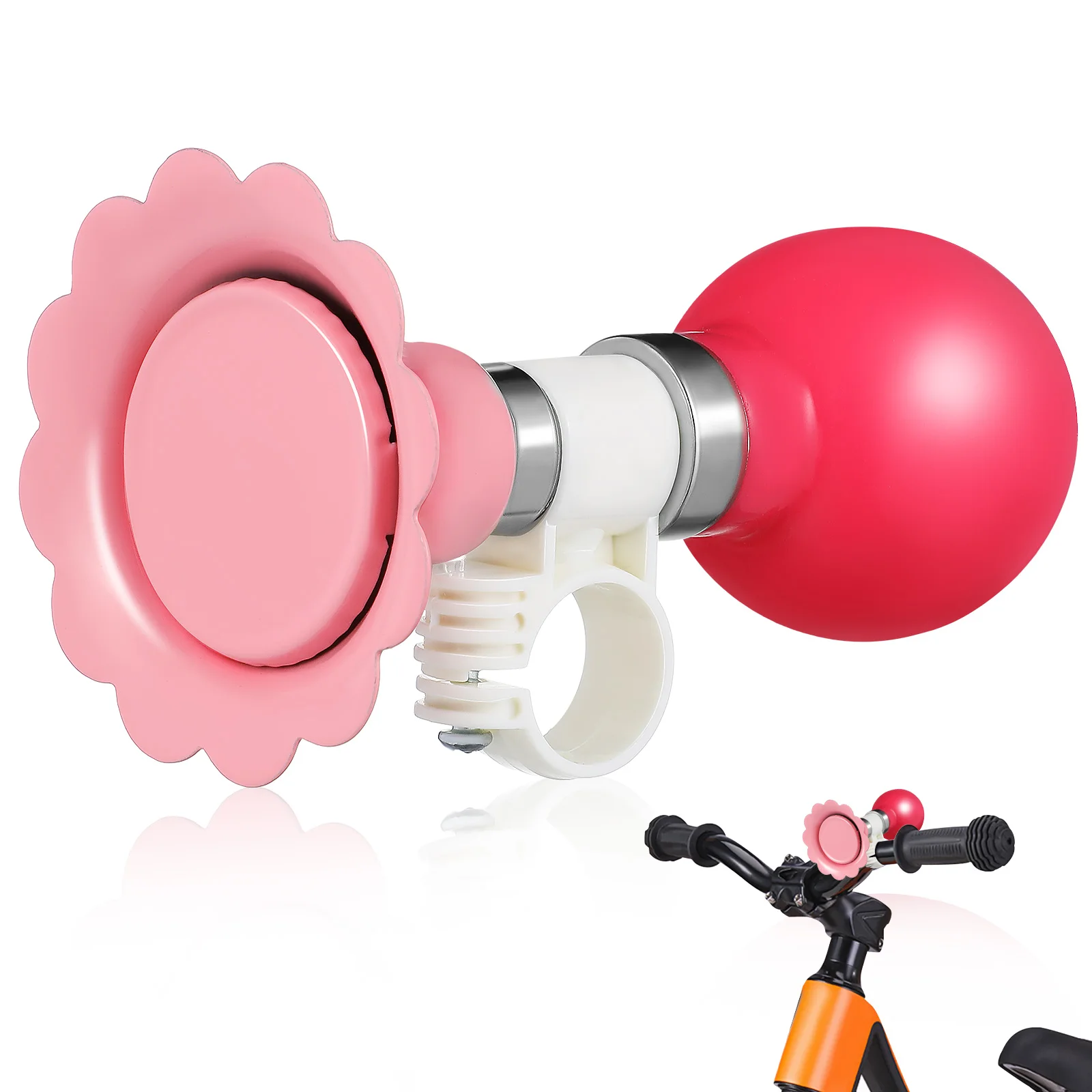 

Bicycle Horn Balance Bike Pink Toddler Iron Material Loud Sound Easy Installation Adjustable Angle Cute Design