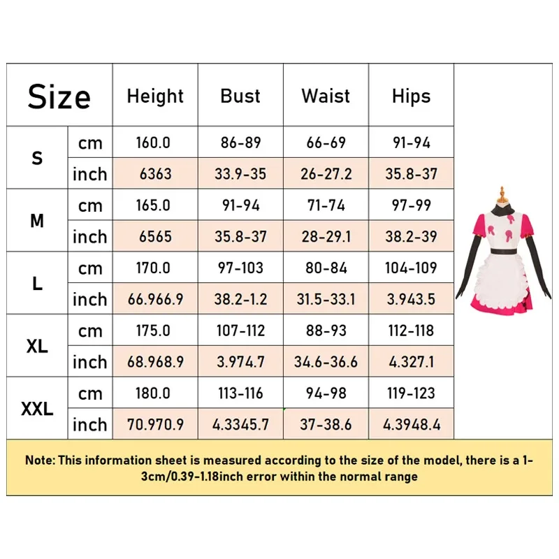 2025 11 애니메이션 호텔 Hazbin 코스프레 의상 빨간 드레스 앞치마 Niffty 할로윈 카니발 파티 Cos Adult Wome