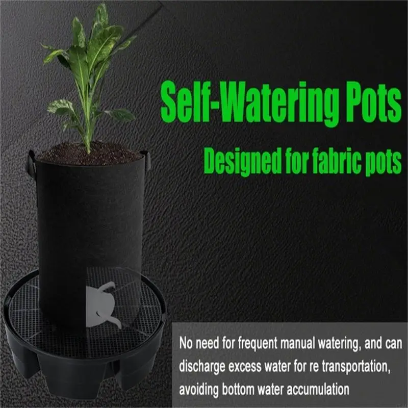 Plant Saucers Automatic Hydrating System Fabric Pot Base Overflows Prevention Fit for Outdoor Container Plant C5AD