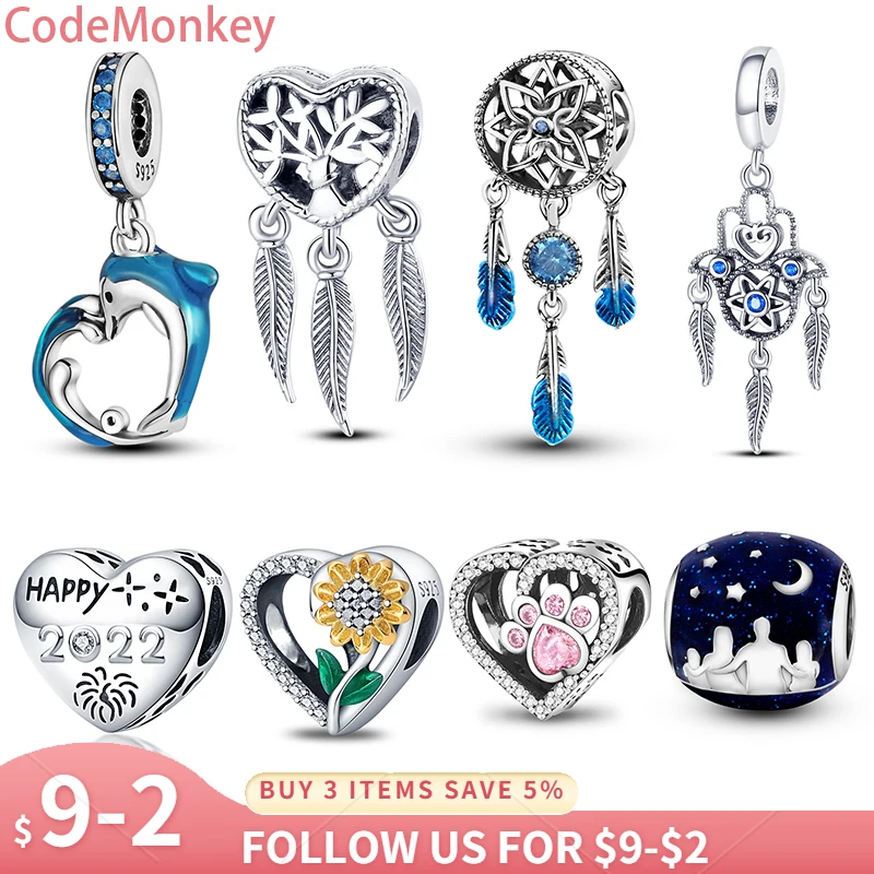 2021 New silver color Fish&Doll Airplane and Globe Charm&Bead Fit Original Pan Bracelet&Bangle Making Fashion DIY Jewelry