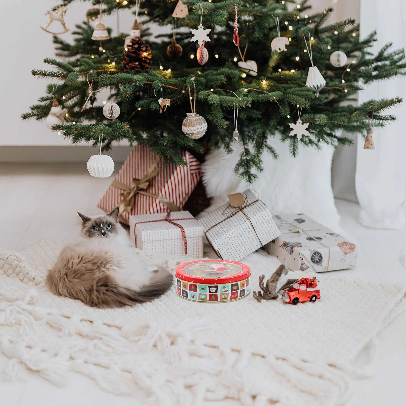 1 قطعة عيد الميلاد كاندي القصدير البسكويت صندوق عطلة صفيح الحاويات احتفالية علاج تخزين عيد الميلاد حفلة لصالح صندوق هدايا الزخرفية #2