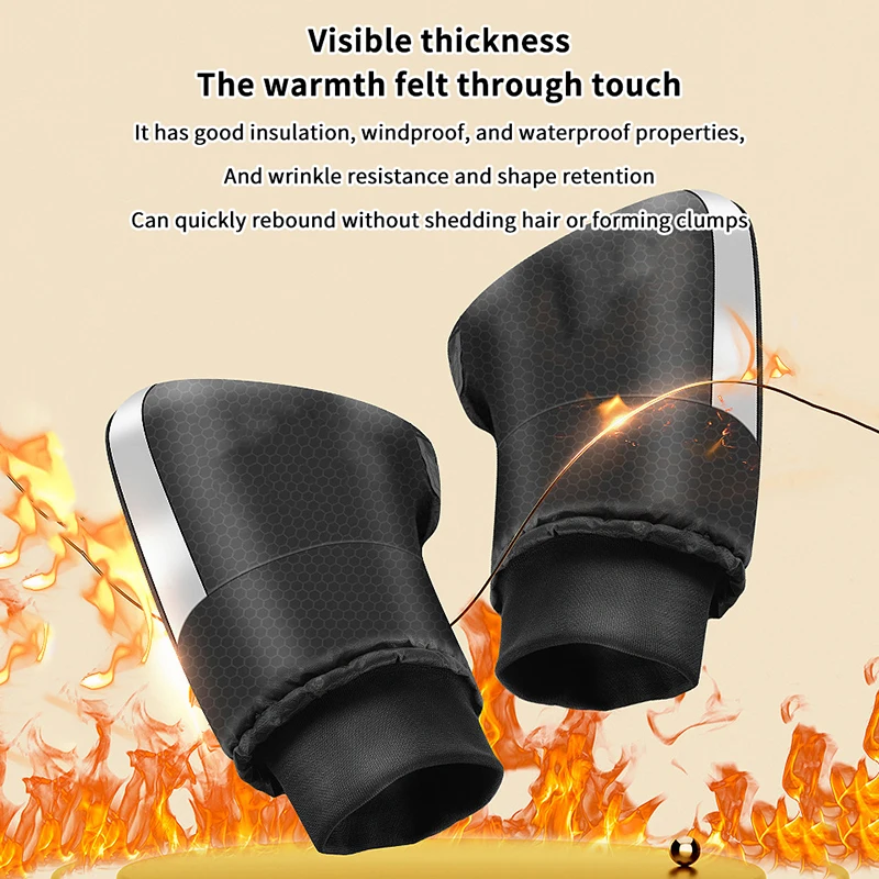 

1 Pair Motorcycle Handlebar Muffs Winter Cycling Gloves Waterproof Handle Bar Mitts Snowmobile E-Bike Motorbike Thermal Gloves