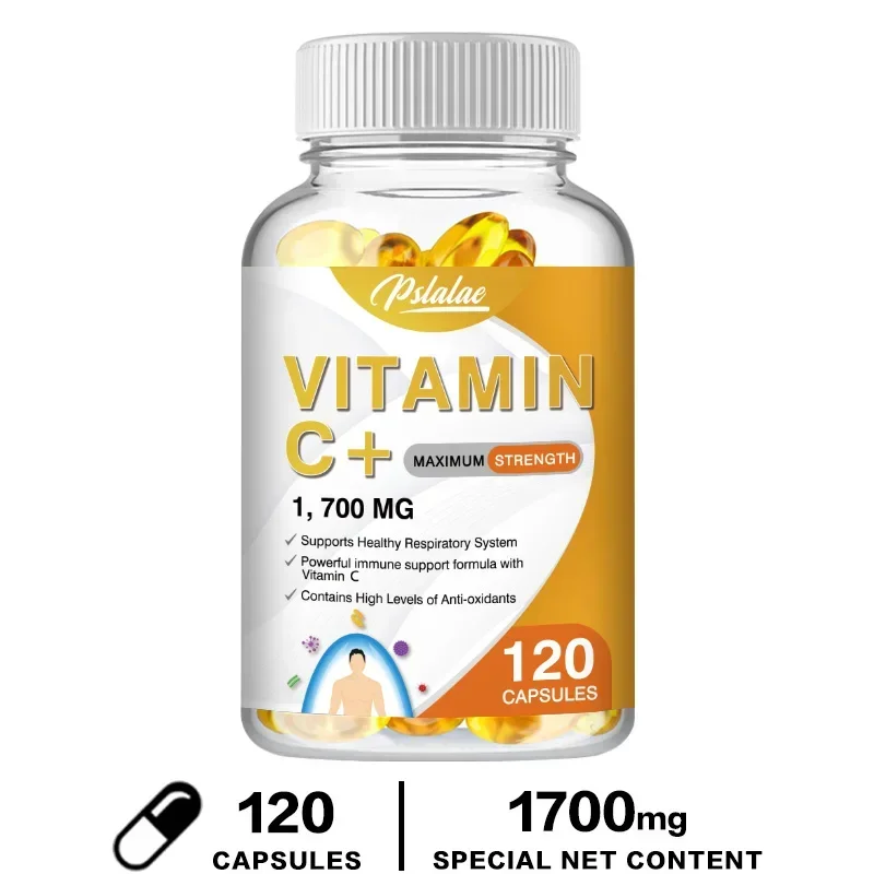 Vitamin C Capsules 1700 Mg - Supports A Healthy Immune System and Antioxidant Protection, Boosts Collagen Production