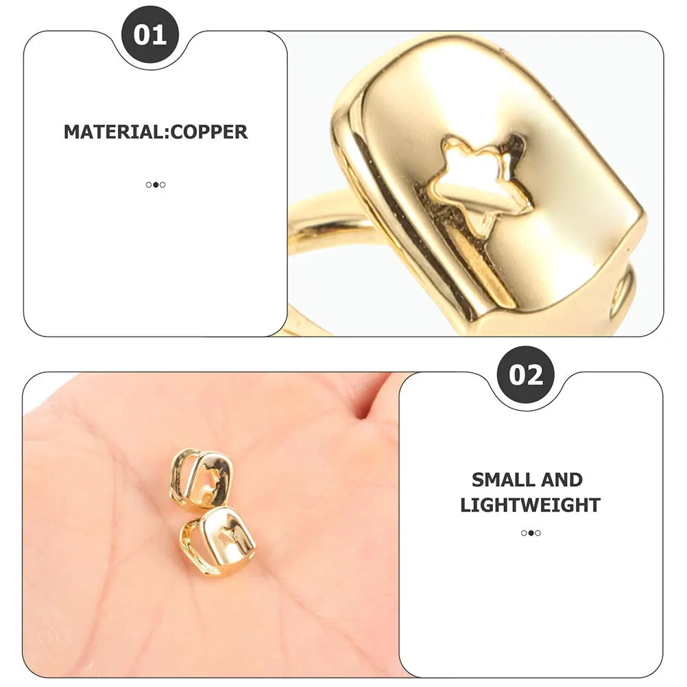 4 قطع من غطاء أسنان الفم الذهبي، مادة نحاسية متينة، سهلة التركيب، إزالة الهيب هوب، ملحقات الحفلات التنكرية، شوايات معدنية للأسنان #3