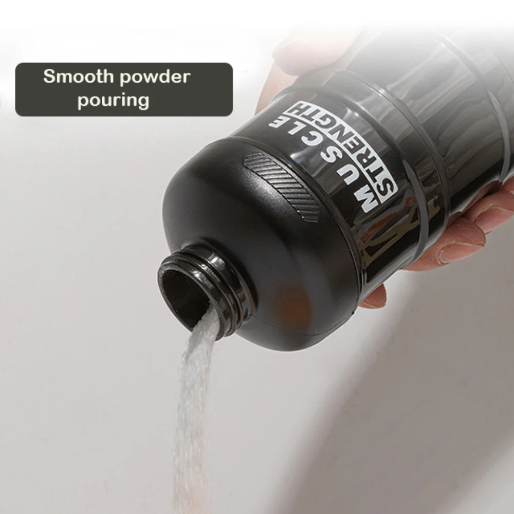 1/2/3-layer Plastic Protein Powder Box Portable Layered Storage Funnel Fitness Supplement Bottle with Mountaineering Buckle