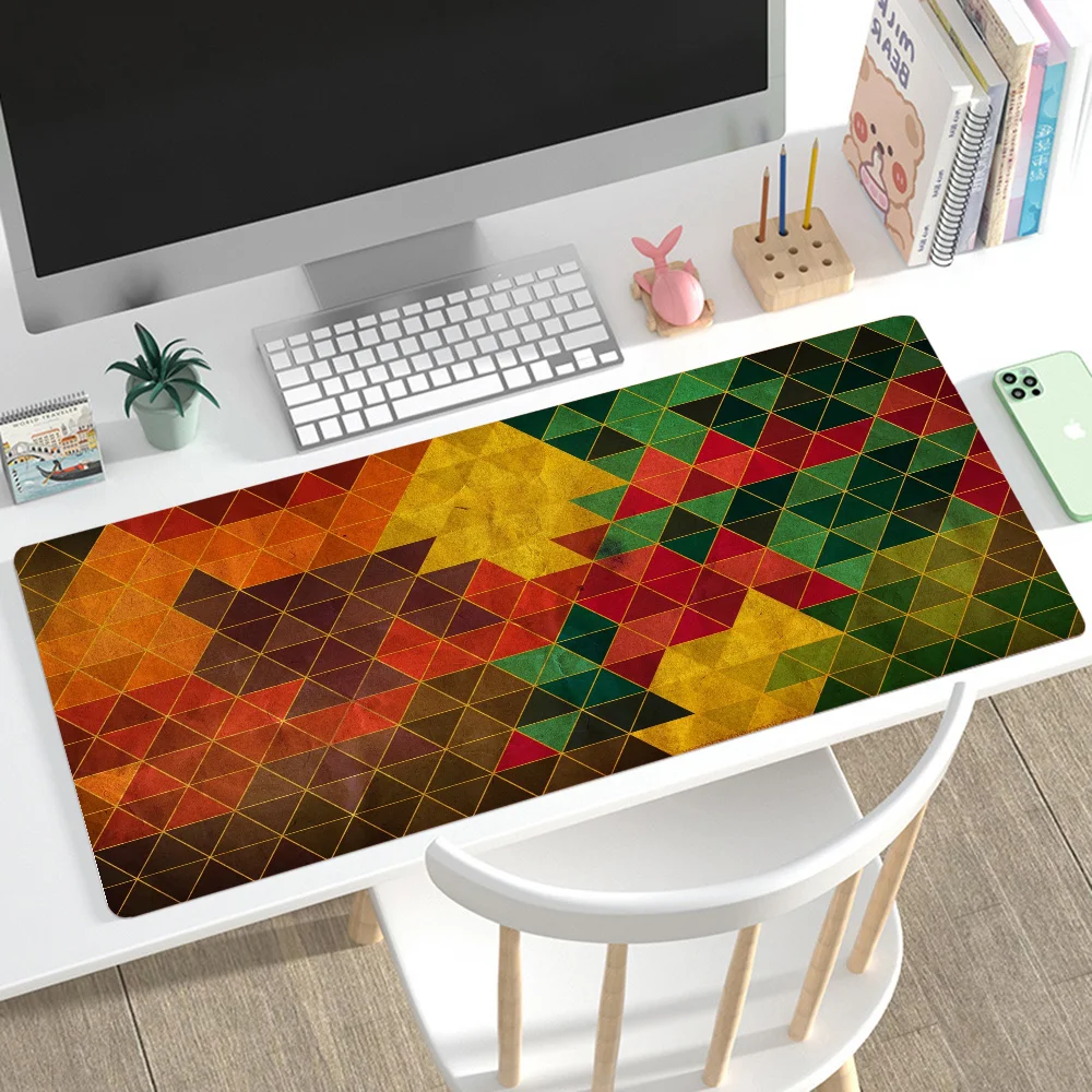 

Triangle Geometry Mousepad Mouse Mat Desk Mat With Pad Gaming Accessories Prime Gaming XXL Keyboard Pad Padding Mat