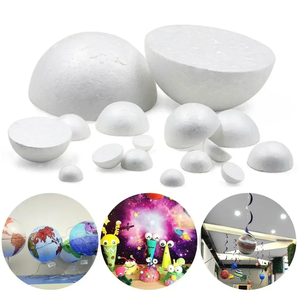 1Piece 15 18 20 25cm Half Round Polystyrene Foam Balls For DIY Christmas Natal Kids Painted Wedding Party Flower Ball Decoration