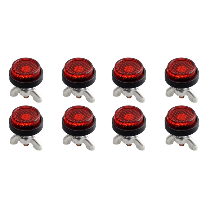 D0UC 4/8Pcs Reflective Motorcycle License Plate Frame Bolts Plastic Metal Mounting Hardware For Enhanced Night Visibility
