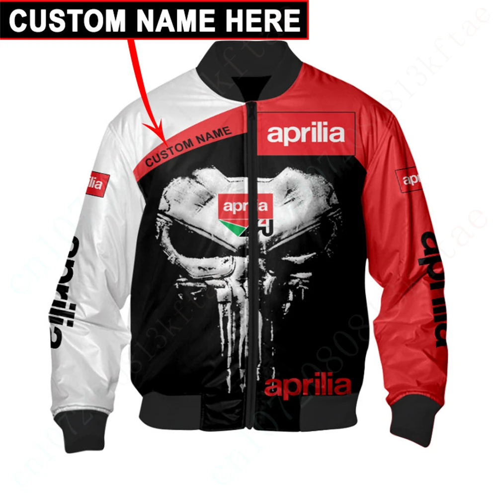 Aprilia Bomber Jacket Thick Coats Windbreaker Jackets For Men's Clothing Harajuku Parkas Techwear Baseball Uniform 3D Jacket