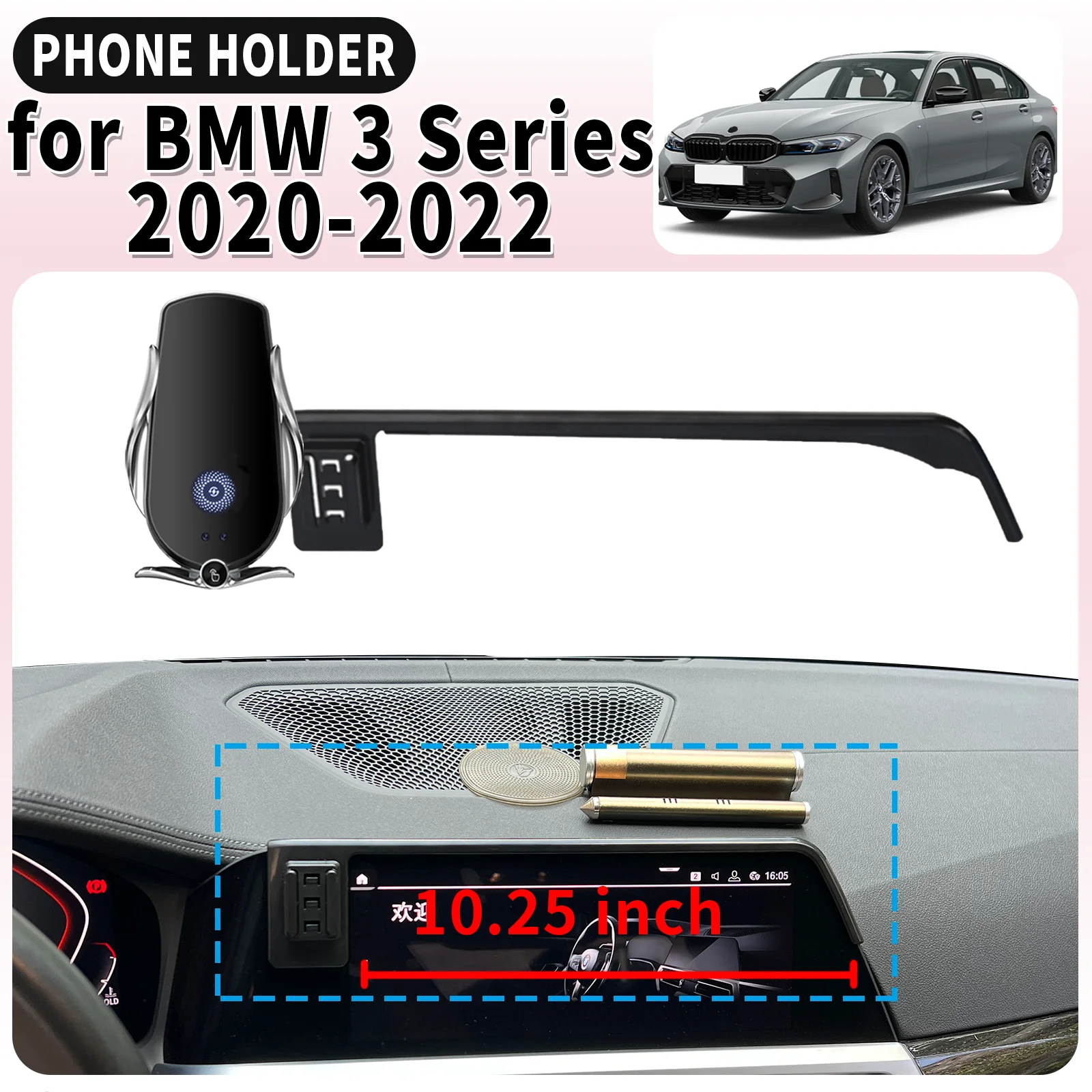 

fit for BMW 3 Series 2020-2022 G20 (10.25in) Screen Base Mount Phone Holder Dedicated Clip-On Navigation Bracket accessoires