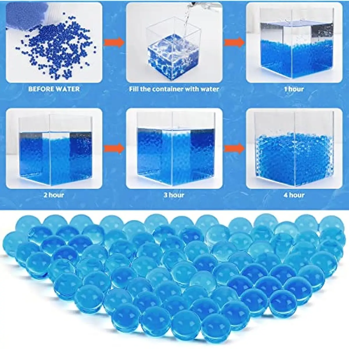 10000PCS/Lot Water Beads Pearl Shaped Crystal Soil 7-8mm Water Beads Mud Grow Magic Jelly Balls DIY Wedding Home Decor Hydrogel