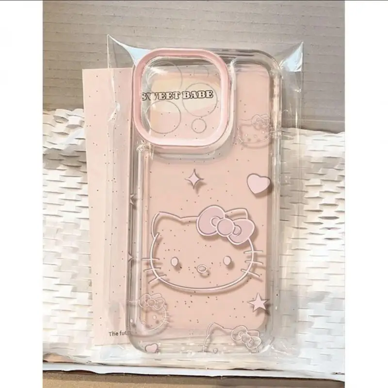 Hello Kitty Iphone Case Apple 15Promax Phone Case Iphone 14/13 All Inclusive Iphone 11 Soft Shell Anti-Drop Protective Cover