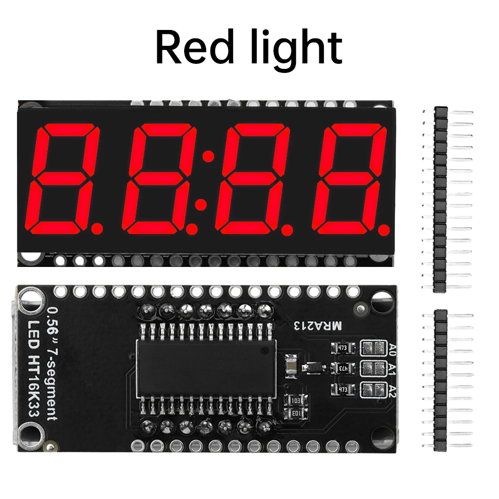 HT16K33 LED Display Module for Arduino 4 Digit 7 Segment 0.56 inch Time Clock Indicator Tube Module Red Blue Green Yellow White