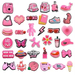 Pink Bear Poodle Shoe Charms for Crocs Accessorie Kids Clogs Pins Boy Girls Badges Men Jeans Women Decorations Shoes Accessories