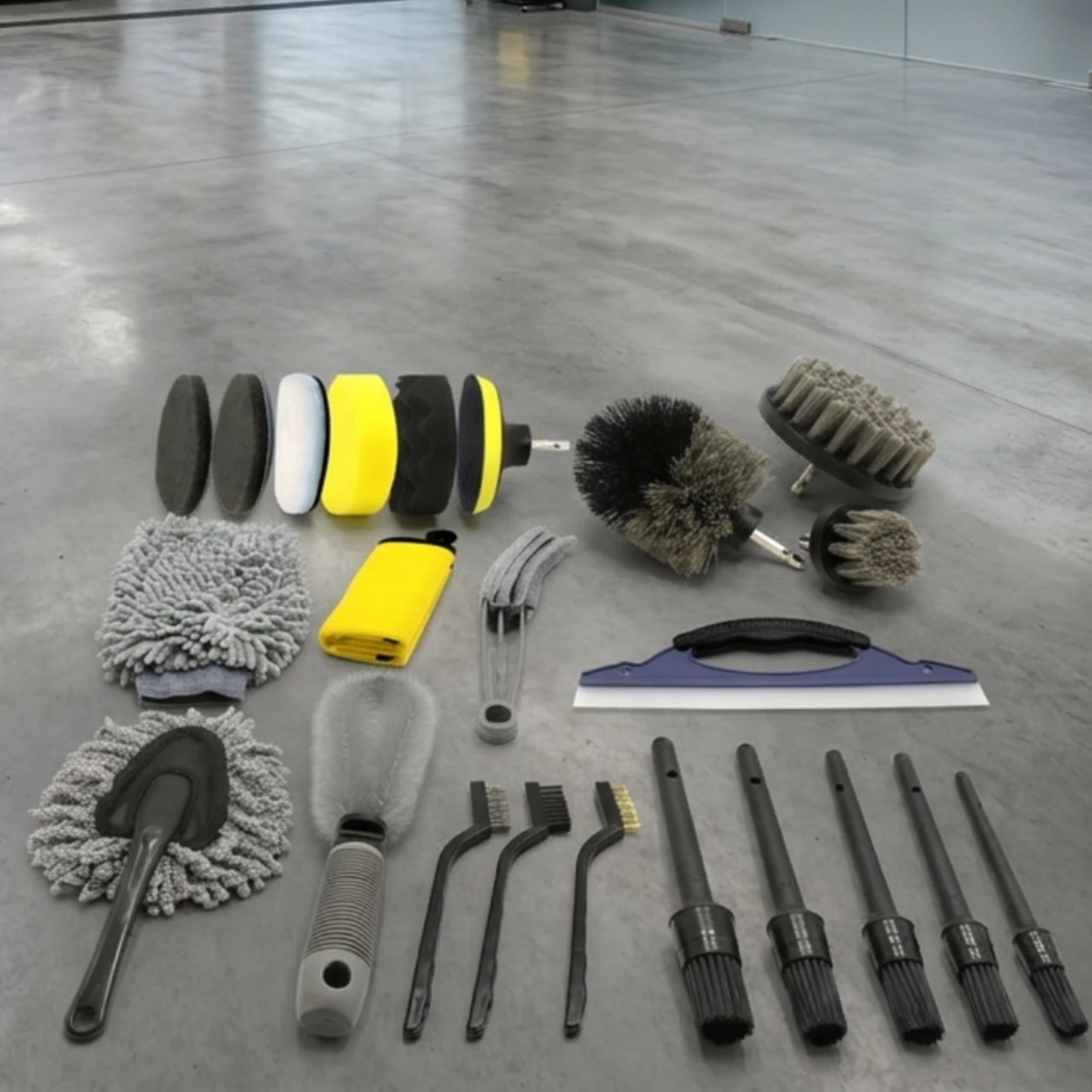 23 Pieces Car Detailing Kit with Drill Brushes Multi-Purpose Car Detailing Kit Drill Brush Set Versatile Ergonomic