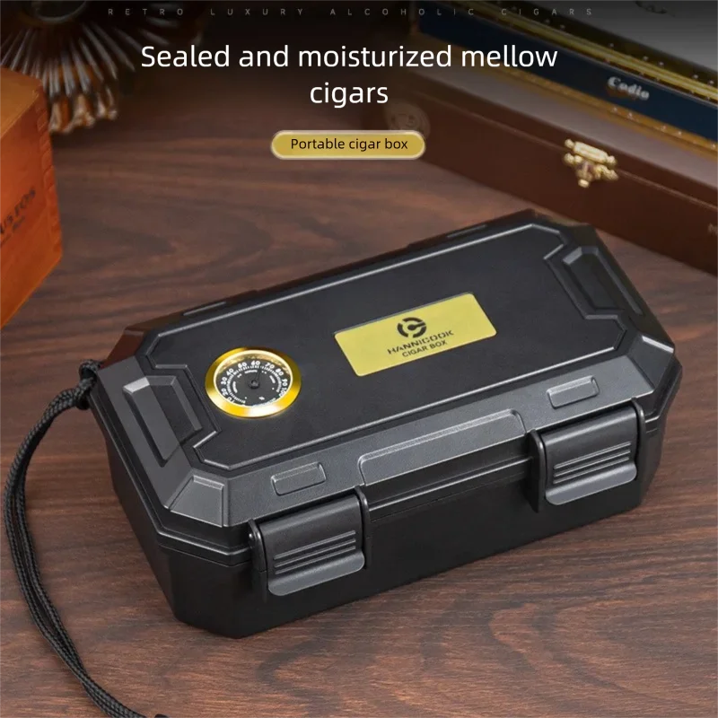 Cigar Portable Case Airtight  Waterproof Innovative Double-Layer High Capacity Humidor for Ten Cigars