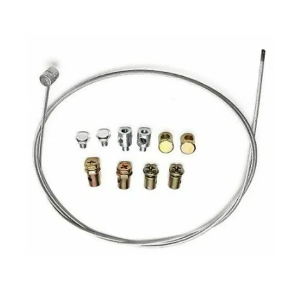 11Pcs/Set Solderless Nipple Throttle Clutch Cable Repair Kit with Cable Steel Wire Lawnmower Rotovator Parts with Sleeve Nut