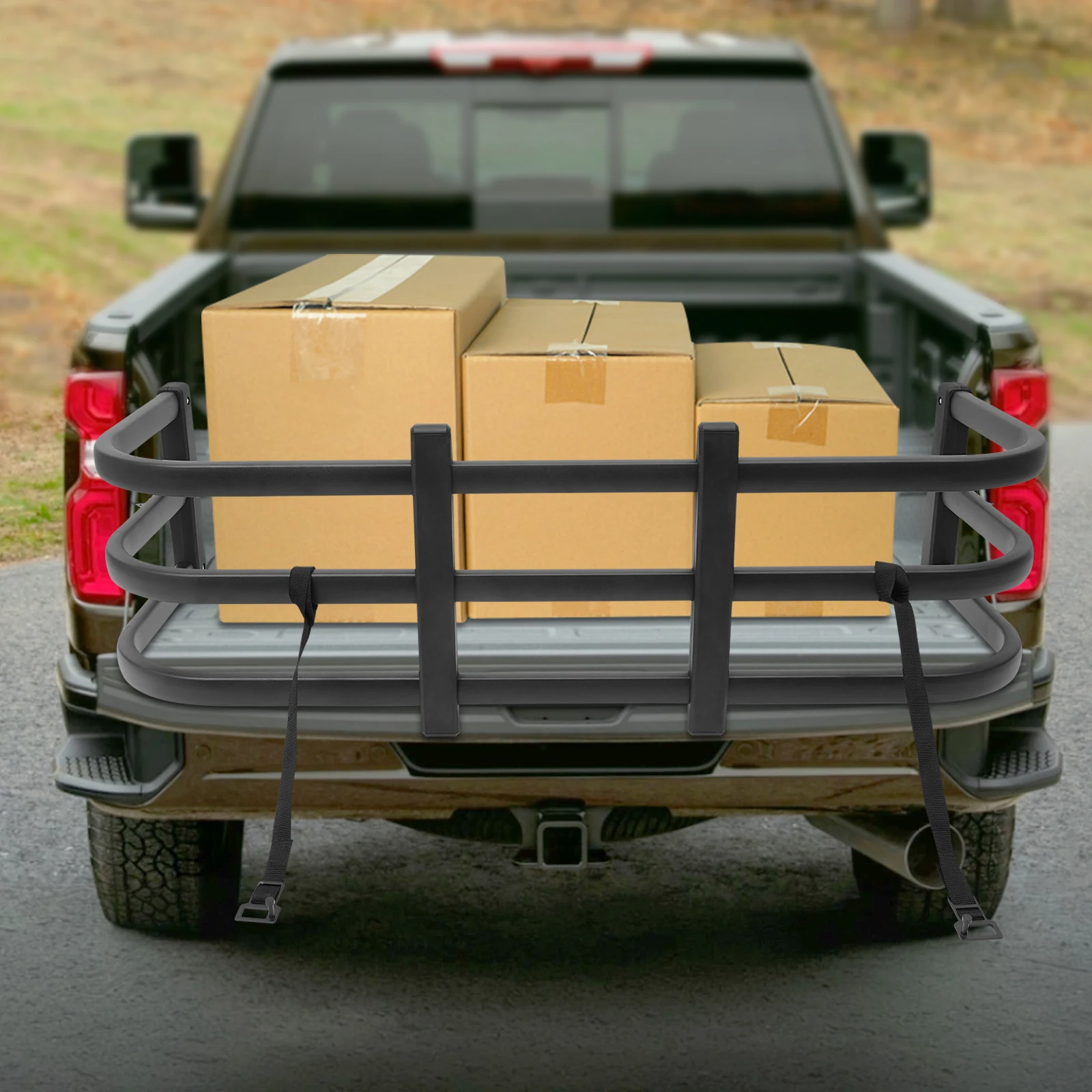 Truck Bed Extender, Aluminum Truck Ladder Rack, Tailgate Rack, Adjustable 48-61