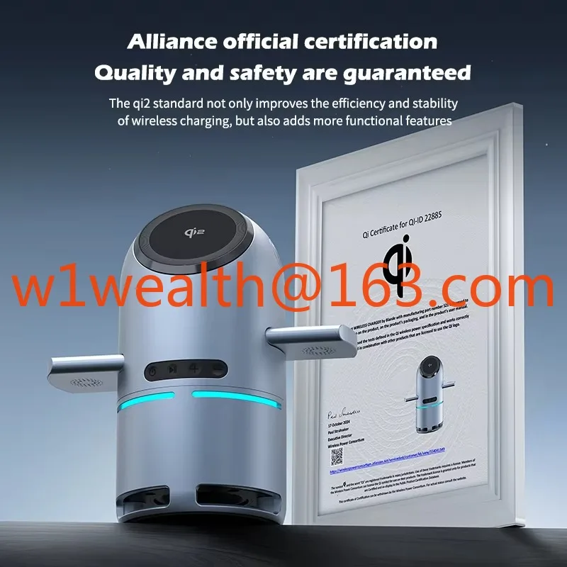 سمّاعات بلوتوث شاحن لاسلكي | قاعدة شحن سريعة 3 في 1 Qi 2.0 مع دوران يعمل باللمس وحاملات قابلة للسحب #3