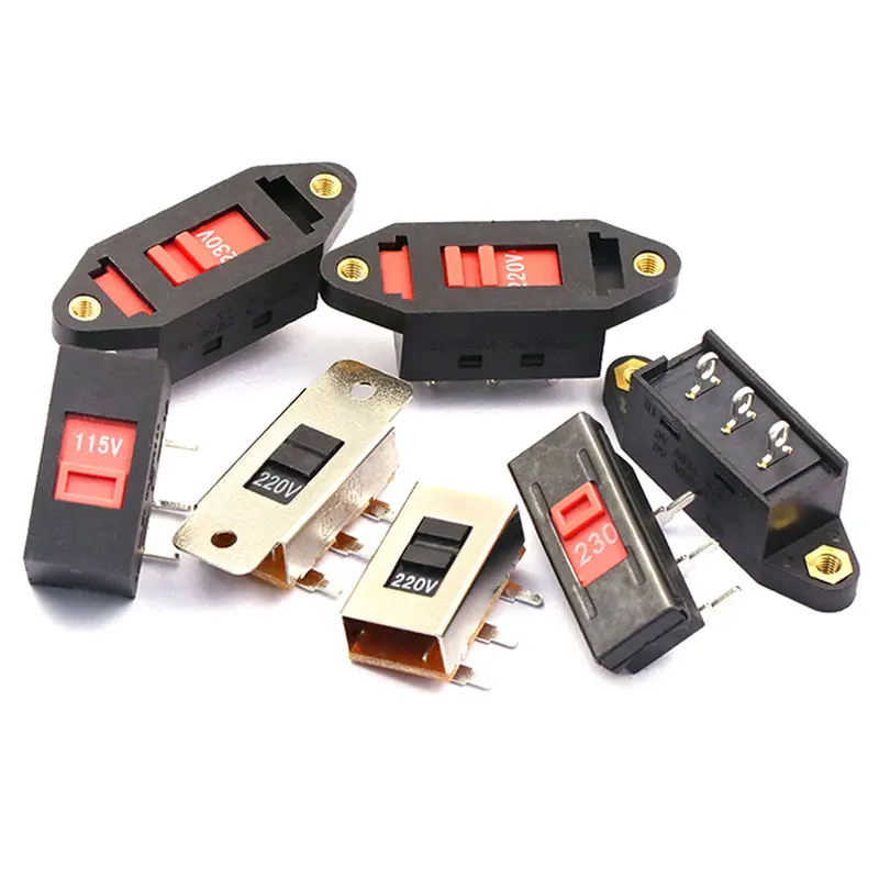 3PIN 6PIN Voltage Conversion Switch 110V - 220V Bending Straight The Feet 115V To 230V Slide Switch Toggle Switch