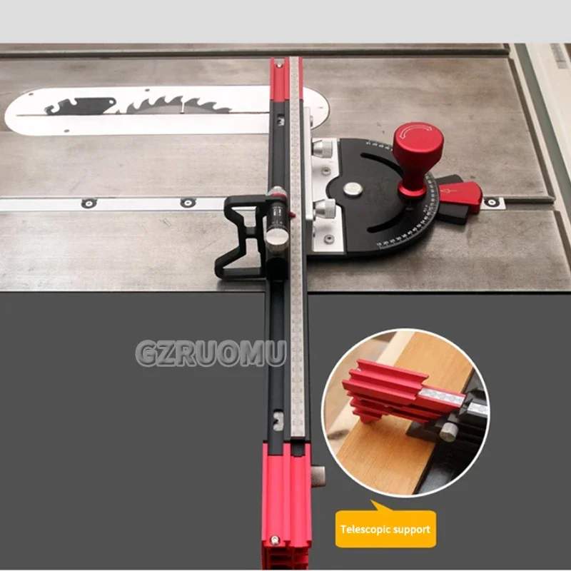 15-90 Degree Angle Miter Gauge 580-975mm Woodworking Extended Fence for Table Saw Router Table Precision Angle Setting Tool