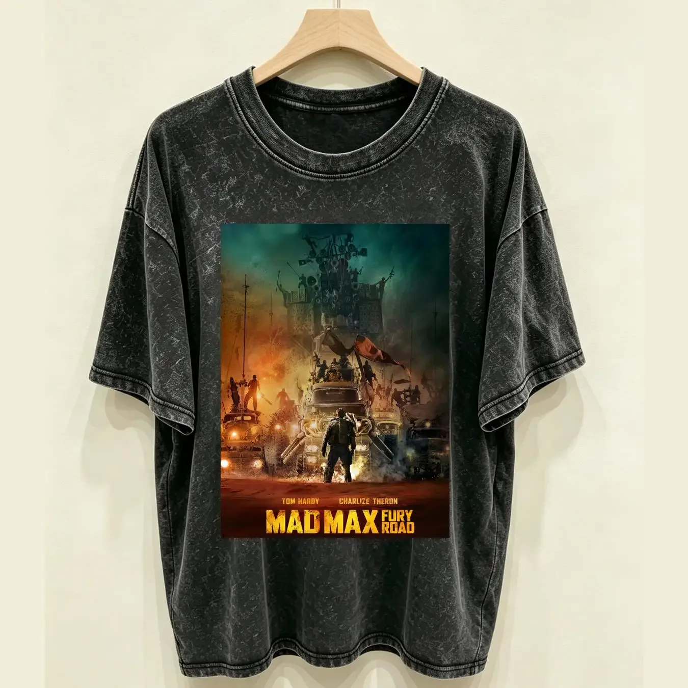 washed T Shirt Mad Max Fury Road 2015 Popular Action Adventure Sci Fi movie with Tom Hardy Charlize Theron Nicholas Hoult