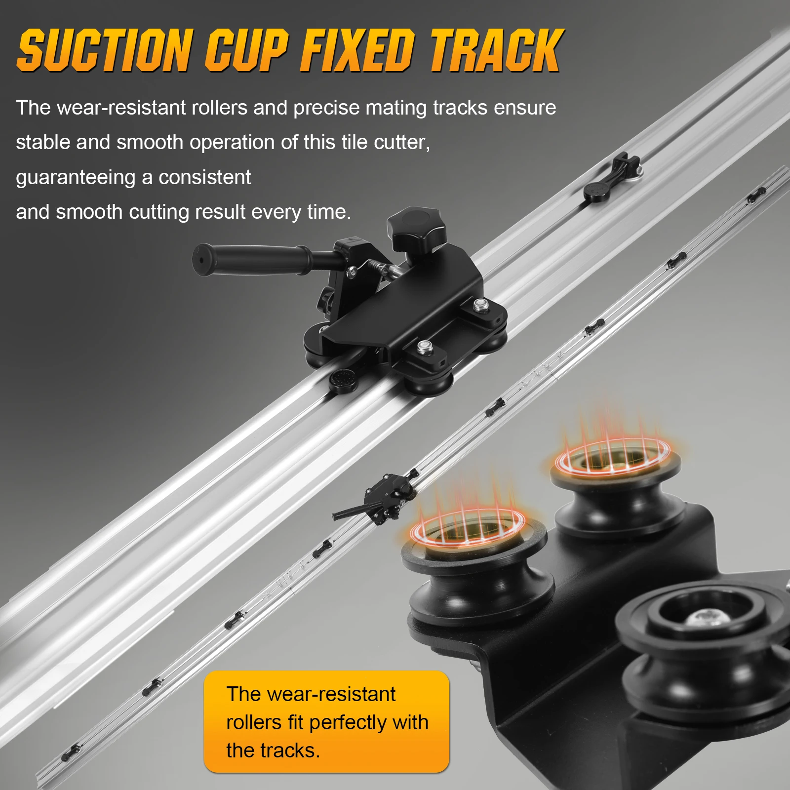 

Ручной плиткорез на 106 дюймов для плитки толщиной до 0,47 дюйма, с ножом для резки сланца и встроенными присосками для крупноформатной плитки