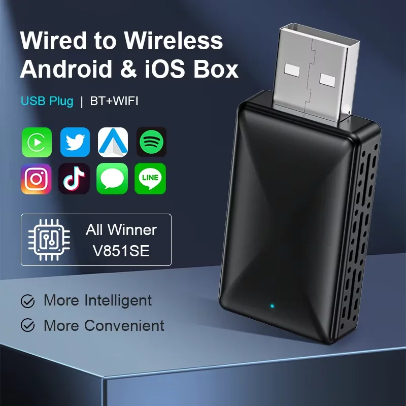 

Android Auto Wireless Adapter Newest Mini Body Smart AI Box Car OEM Wired Android Auto To Wireless USB Dongle for Toyota Volvo