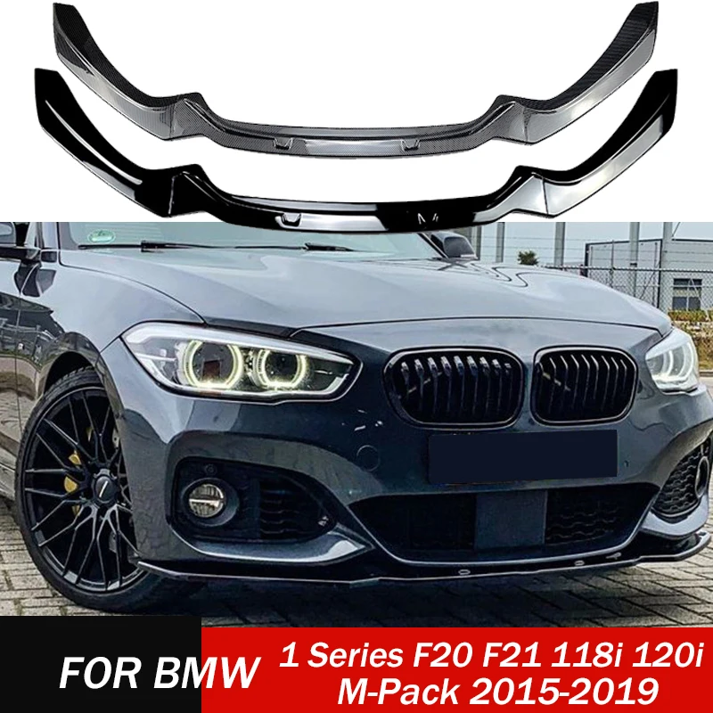 

For BMW F20 F21 LCI 1 Series 118i 118d 120i 120d M135i M140i M-Pack 2015-2019 Car Front Bumper Splitter Lip Diffuser Spoiler