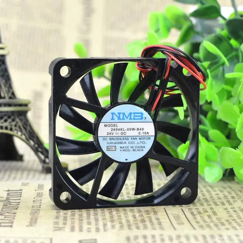 NMB 6010 2404KL-05W-B40 24V 0.10A 6CM Ultra-Thin Inverter Chassis Cooling Fan for Electronics Enclosures
