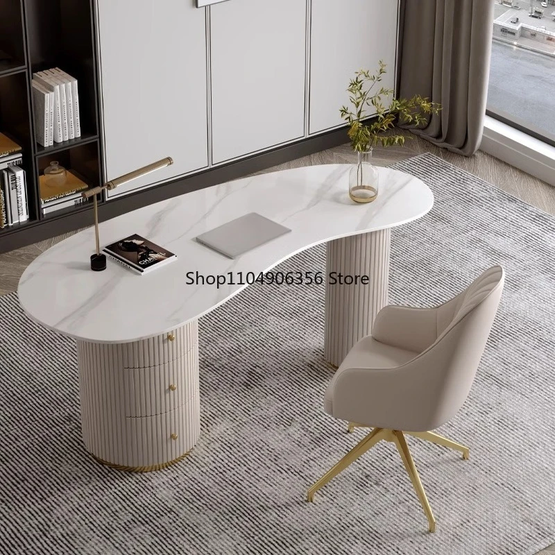 for Light luxury rock slab irregular office computer desk designer desk, beauty salon, medical consultation reception