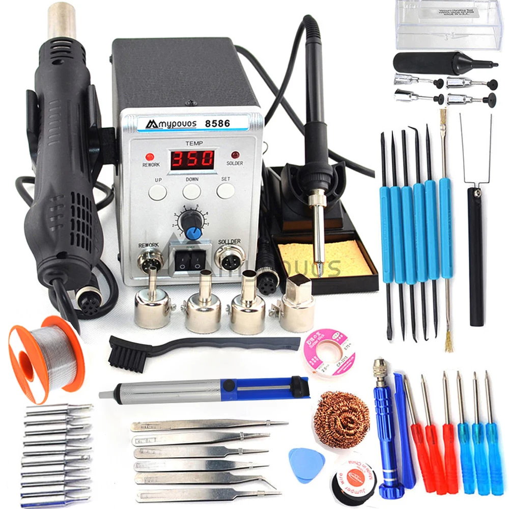 750W 8586 2in1 Electric Soldering Irons Soldering Station +Hot Air Gun Solder Station with BGA SMD PCB IC Repair