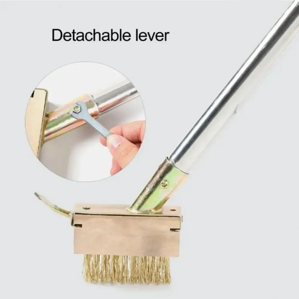 Long Steel Handle Manual Crack Weeder Pulling Hook Detachable Moss Grass Puller Tool Stainless Steel Steel Wire Broom Head